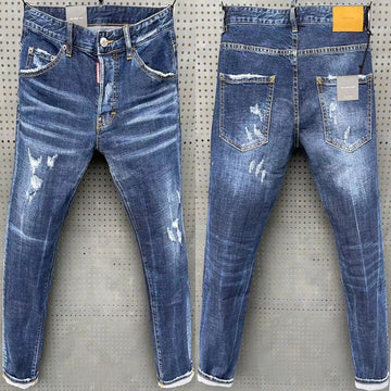 Aidase  Men Ripped Skinny Denim Jeans Luxury Brand Dsq2 Street Wear Fit Jeans Pants Quality Men Holes Stretch Denim Pants Casual Jeans aidase-shop